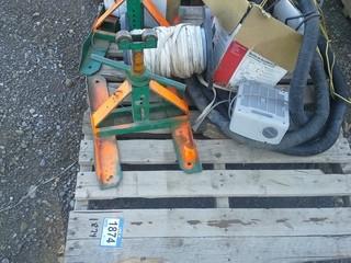 Pipe Stands, 1 HP Sump Pump, Etc. 