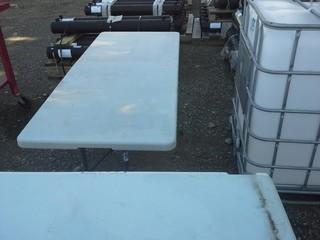 29 1/2" X 6' Plastic Folding Table. 