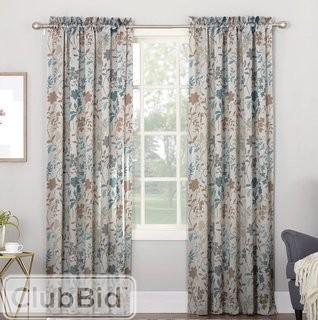 Sun Zero Auburn Nature/Floral Semi-Sheer Rod Pocket Single Curtain Panel (SUNZ1018_14261069_21586483)