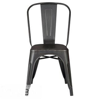 AC Pacific Armless Stackable Bistro Side Chair - Distressed Black (JYQ1711_19603357)