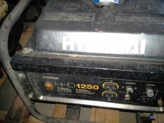 Selling Off-Site - Hyundai HHD 1250, 1000W Generator. Located in Taber AB, Call Tim For Further Details (403) 968-9430.