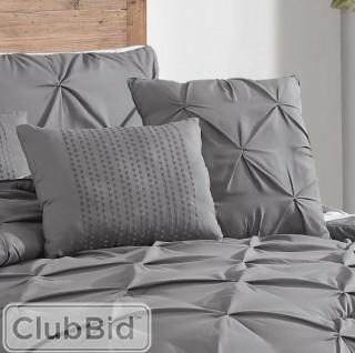 House of Hampton Germain 7 Piece Reversible Comforter Set Queen Dark Grey(HOHN43901639767318000854)