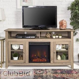 Darby Home Co Isabel Highboy 58 TV Stand with Fireplace Driftwood  (DRBC5642_21920713)