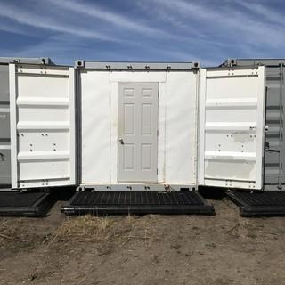 Skid Mounted 20ft Storage Container Note: Was A Job Shack, Buyer Responsible For Load Out*