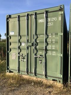 20ft Storage Container. SN OMBU2812938 *Note: Buyer Responsible For Load Out*