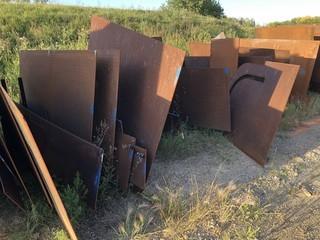 Storage Rack C/w Assorted Size Pieces Of Steel Plate *Buyer Responsible For Load Out*