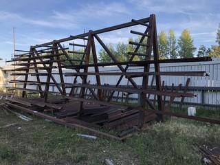 Single Sided Cantilever Storage Rack C/w Assorted Size Pieces Of Steel *Buyer Responsible For Load Out*