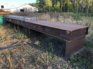 24'7" X 4' Metal Table C/w Contents *Buyer Responsible For Load Out*