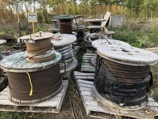 Spools Of Assorted Size Steel Cable