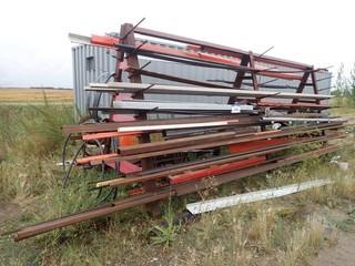 Double Sided Storage Rack C/w Assorted Size Pieces Of Steel *Buyer Responsible For Load Out*