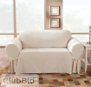 Sure Fit Cotton Duck Sofa Skirted Slipcover (SUR10021797287)