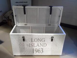 Long Island 1963 Wicker Storage Box (White).