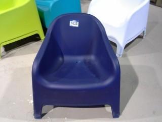 Lot of   (2) Formed Resin Deck Lounge Chairs (Dark Blue). 