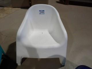 Lot of   (2) Formed Resin Deck Lounge Chairs (White). 