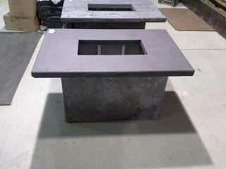 48" X 32" X 23" Stone Finish Patio Fire Table. 