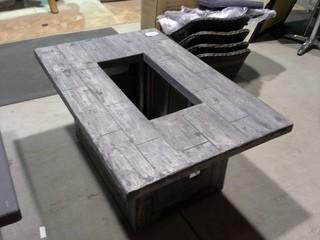 48" X 32" X 23" Stone Finish Patio Fire Table. 