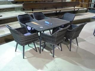 Resin Wicker 7 Pc. Patio Dining Set. 