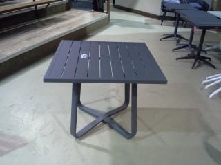 3 1/2' X 3 1/2' Grey Powder Coat Aluminum Patio Table. 