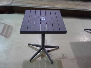 2' X 2' Grey Powder Coat Aluminum Patio Table. 