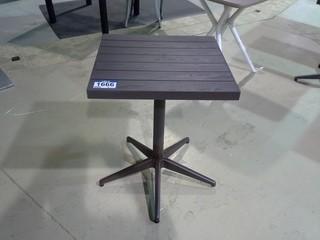 2' X 2' Brown Powder Coat Aluminum Patio Table. 