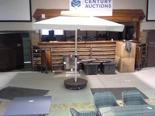 9.5' Sunrise Patio Umbrella  W/Solar Panel & LED Strip Lighting. 