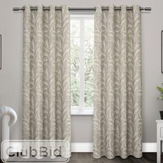 Laurel Foundry Modern Farmhouse Baillons Nature/Floral Semi-Sheer Grommet Curtain Panels (LRFY7030_23814819_23814817)