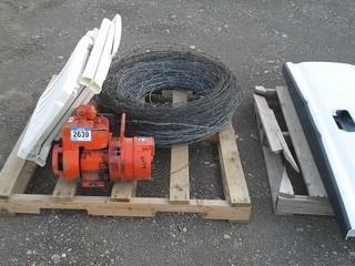 PINCOR 5hp Gas Generator, Barb Wire, Plastic Lawn Chair. 