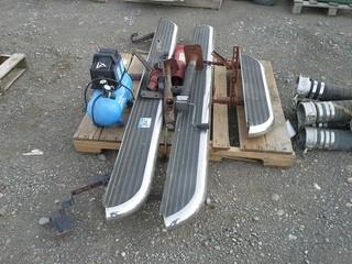 Lot of (2) Mastercraft 100lb Electric Air Compressor, Trailer Jacks, Chev Running Boards, 540 PTO Shaft.