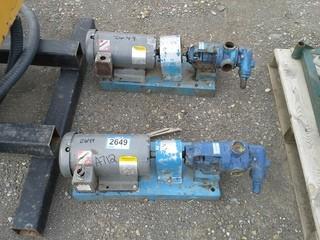 Lot of (2) Pompe Viking Pump W/Baldor 3hp Electric Motor. 