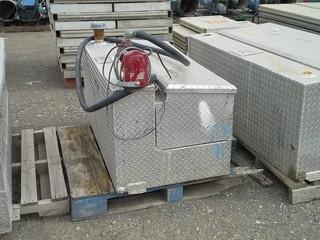 Aluminum Slip Tank (75 L), W/Electric Pump, W/4' X 18" X 13" Tool Box. 