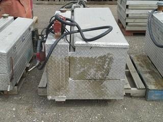 Aluminum Slip Tank (100 L), W/Electric Pump, W/ 5' X 22" X 14" Tool Box. 