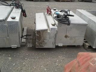 Aluminum Slip Tank, W/Electric Pump, W/ 55' X 12" X 10" Tool Box. 