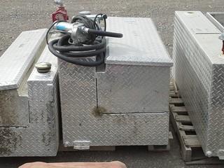 Aluminum Slip Tank (75 L ), W/Electric Pump, W/4' X 18" X 13" Tool Box. 