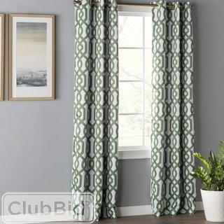 Loon Peak Morton Blackout Curtain Panels - Green / White(LNPK5587_21440061)