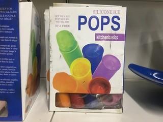 Lot of (6) Boxes of (6) Silicone Ice Pop Molds with Lids.