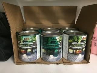 Lot of (6) 946ml Cans of Dex Green Wood Preservative.