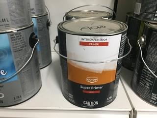 Lot of (2) 3.7L Cans of Co-Op Latex Primer.