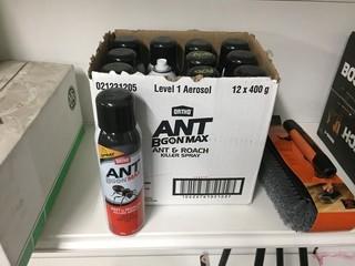 Lot of (12) Cans of Ant Be Gone, 400g.