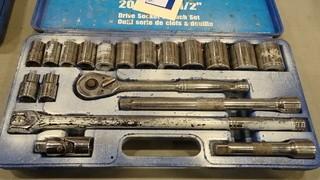 Westward 20 PC 1/2" Drive Socket Set SAE # SK 12620