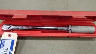 Snap On 3/8" Drive Torque Wrench 100 Foot Pounds #QJR 2100E