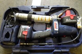 Lincoln Electric Grease Gun (Cordless)  Model 1400 c/w charger and batteries