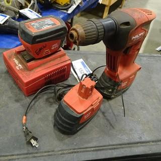 Hilti 3/8" Drill #XBT 4000-A, c/w charger and 3 batteries