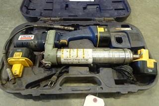 Lincoln Cordless Grease Gun #1200, c/w charger and 3 batteries