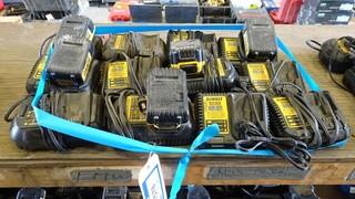 Quantity of Dewalt Batteries Charger x 12, Batteries x 5 18-20V DC