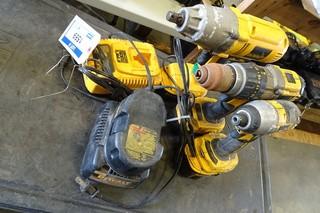 Dewalt (1)-1/2" Cordless Impact Wrench, (1)- Drill, (1) Impact Driver 18V c/w 3 batteries and 2 chargers