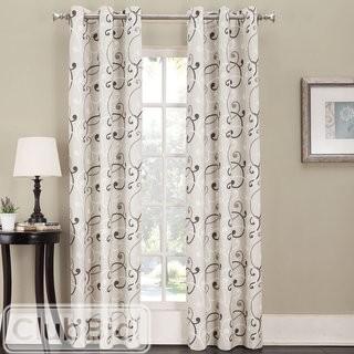 No. 918 Millennial Samia Scroll Semi Sheer Grommet Single Curtain Panel (SUNZ1064_15753062_15753063)