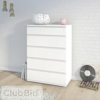 Zipcode Design Karev 5 Drawer Wood Chest - White(ZPCD3849_23578740)