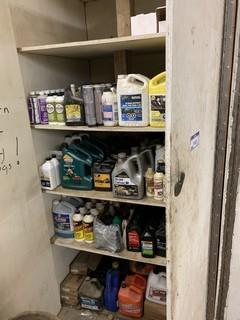 Contents Of Cabinet c/w Automotive Fluids