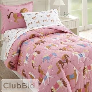 Wildkin Olive Kids Horses 4 Piece Toddler Bedding Set (WKN2247)