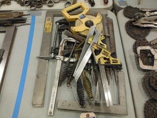 Quantity of Tools -  Clamps, Squares, Hammers, Measuring Tapes  and Misc.